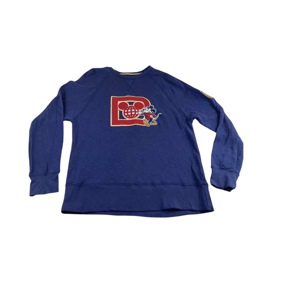 Mickey Mouse Sweatshirt Varsity Style Blue Disney Parks Walt Disney World Large